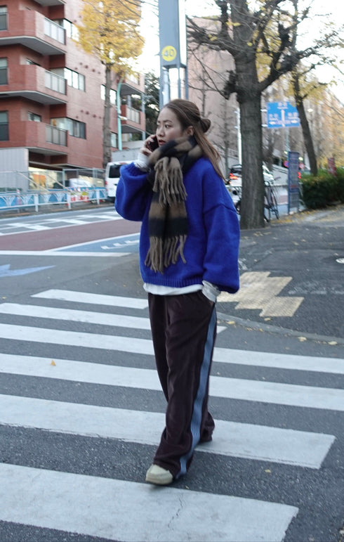 ベロアラインルーズパンツ